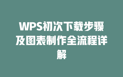 WPS初次下载步骤及图表制作全流程详解 二